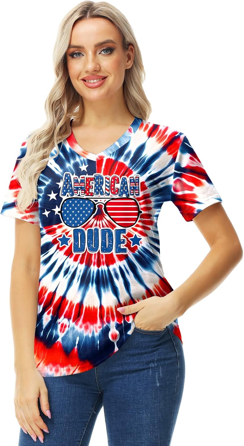 AOBUTE Womens Mardi Gras Shirt V-Neck Short Sleeve Fat Tuesday Tops - Image 3