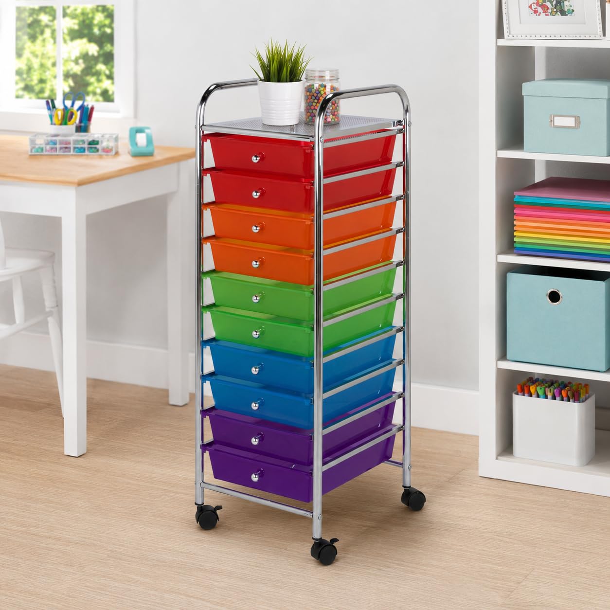 Honey-Can-Do Rolling Craft Storage Cart, Multicolored