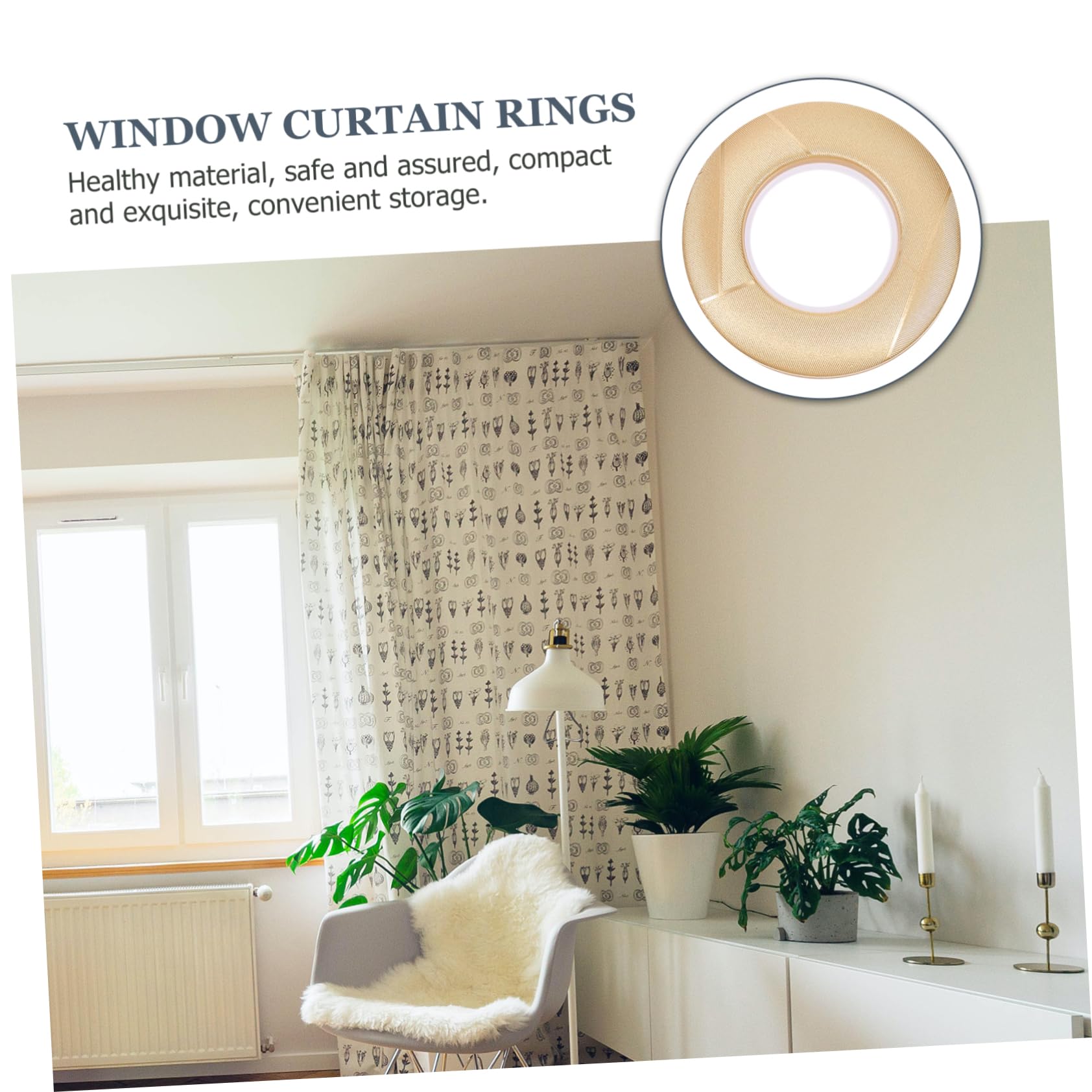 Vorhang Ösenringe und Praktischem Schnallenverschluss aus Kunststoff 80 Stück mit Glatten Kanten Rundes Design für Vorhangdekoration im Wohnzimmer und Schlafzimmer