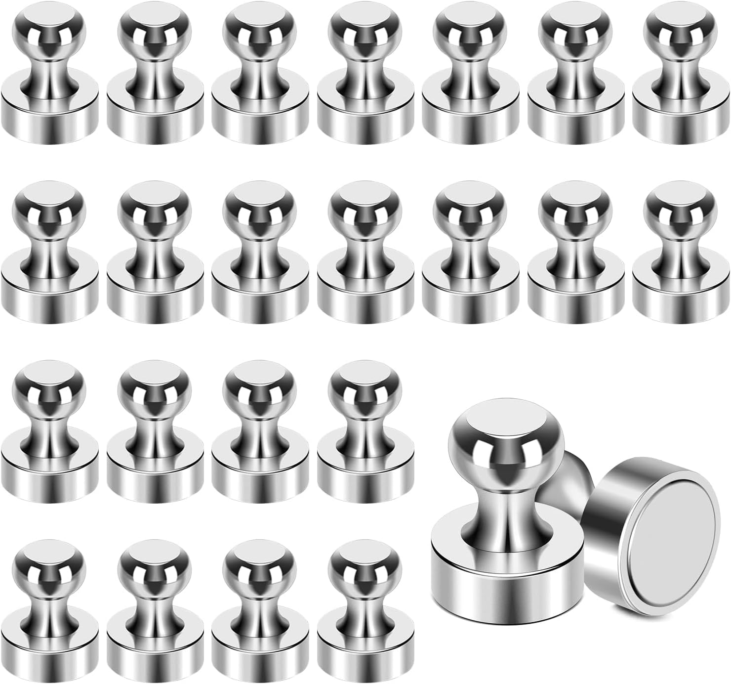 32 Pack Fridge Magnets, Neodymium Push Pin Magnets for Whiteboard