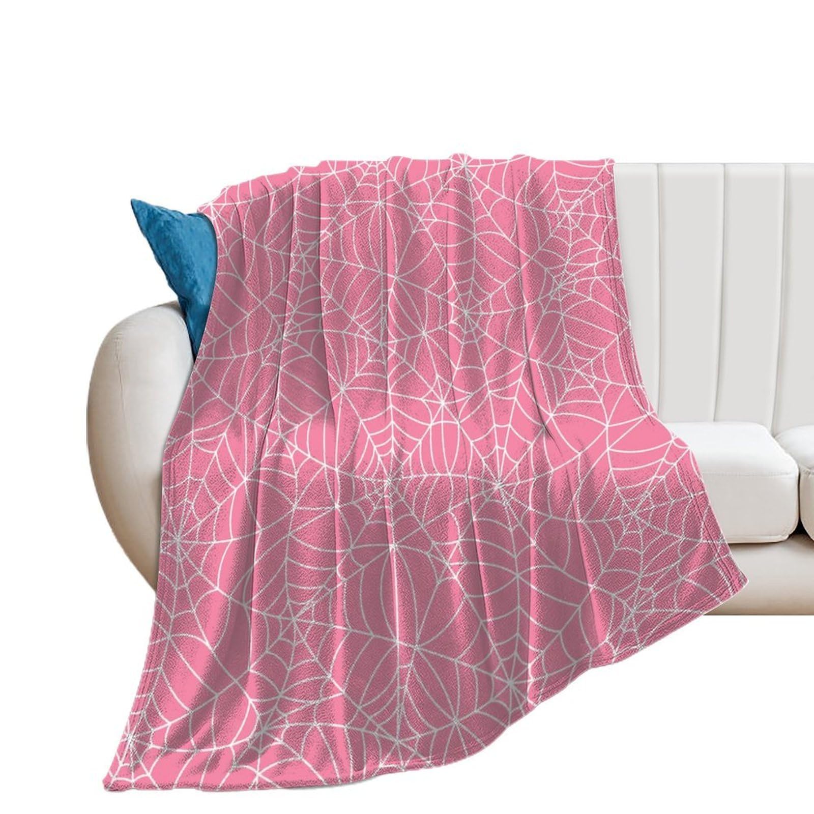 Pink Spider Web Halloween Blanket Throw Air Conditioning Blankets Soft Throws for Couch Bed All Seasons Use 40"*50"-image-5