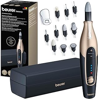Beurer MP 84 Special Edition Maniküre-/Pediküreset, elektrische Nagelfeile mit Akku, 10 Aufsätze, LED-Licht, inkl. Aufbewa...