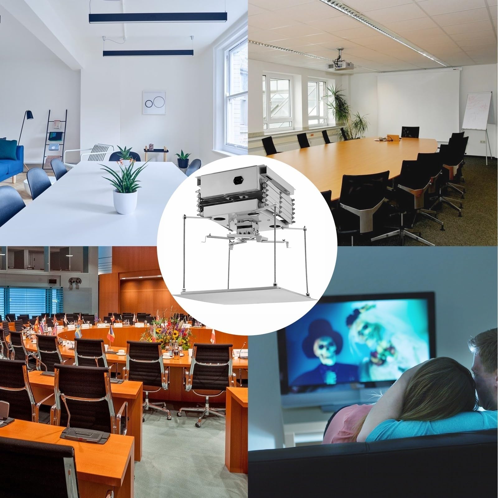 Accesorios de Soporte for proyector de 1M, Soporte de cizalla, Carga máxima de 30KG, Soporte de elevación con Control Remoto, Montaje en Techo, Uso for Salas de Cine