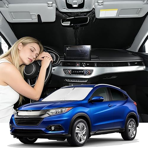 Miniatura 131 de Parasol de 4 capas para parabrisas, ajuste personalizado, tela 240T, parasol retráctil que bloquea los rayos ultravioletas, accesorios para automóvil