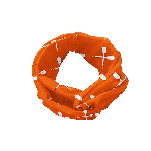 Miniatura 3 de Lunarable Kayak Headband Set of 2, Crossed Oars on Warm Colored Background Hobby Healthy Lifestyle Illustration, Elastic and Soft Women's Bandana