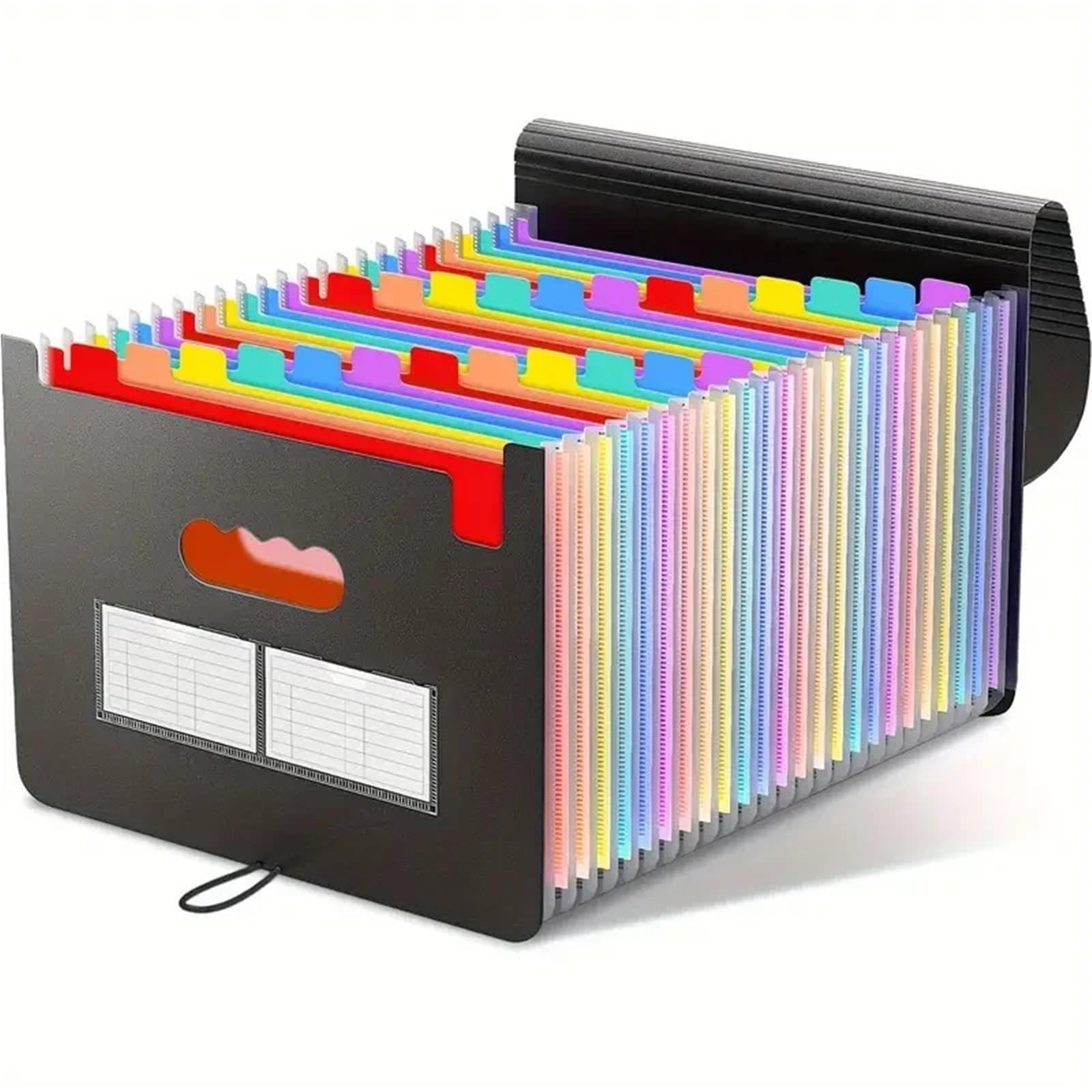 Organizador de carpetas archivos 2 piezas con 25 bolsillos, caja archivo plástico expandible, carpeta for suministros arte, multiusos Para Oficina Escuela