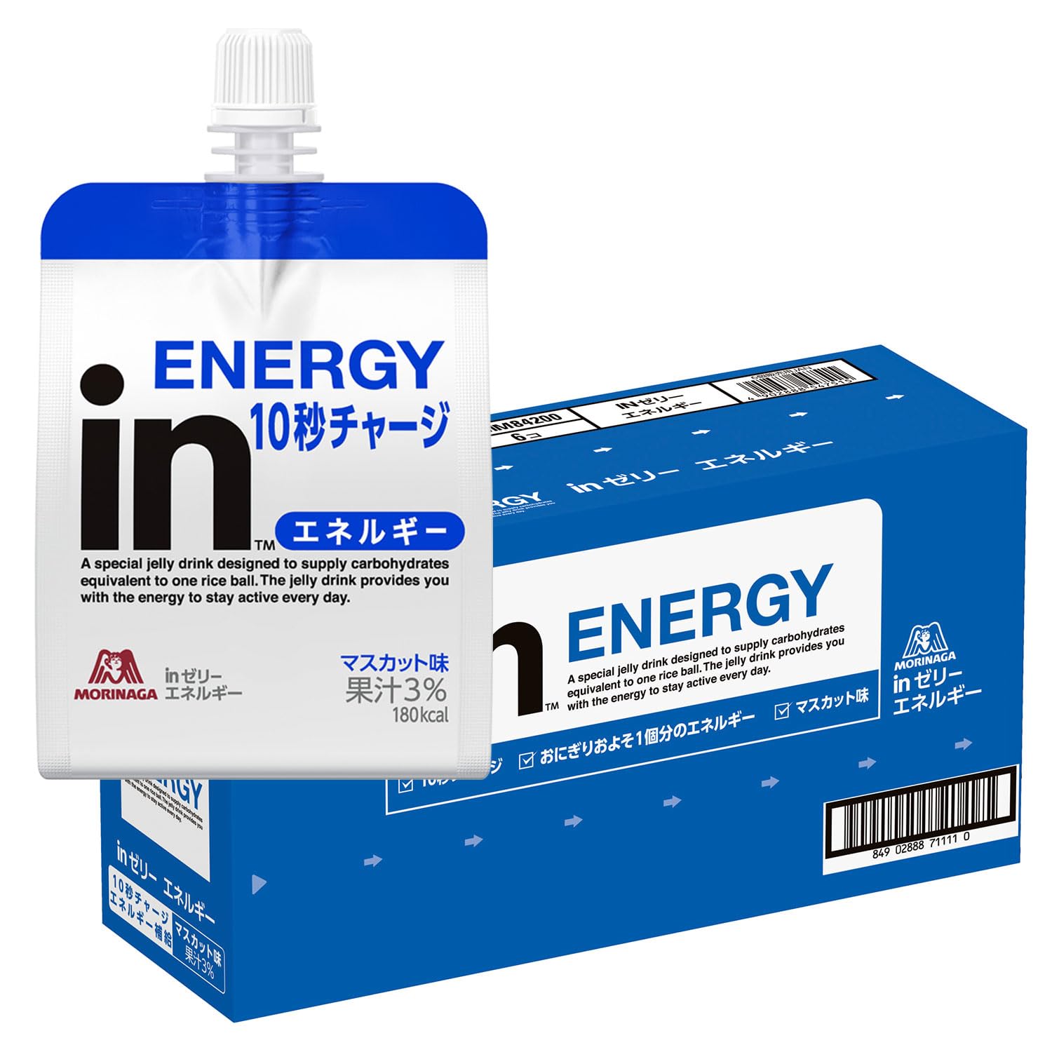 In Jelly, Energy, Muscat Flavor, 6.3 oz (180 g) x 6 Pieces, Jelly Beverage, Nutritional Jelly, Quick Energy Supply, 10 Second Charge, Vitamin C Formulation, Approx. 1 Rice Ball, Energy 180 kcal,