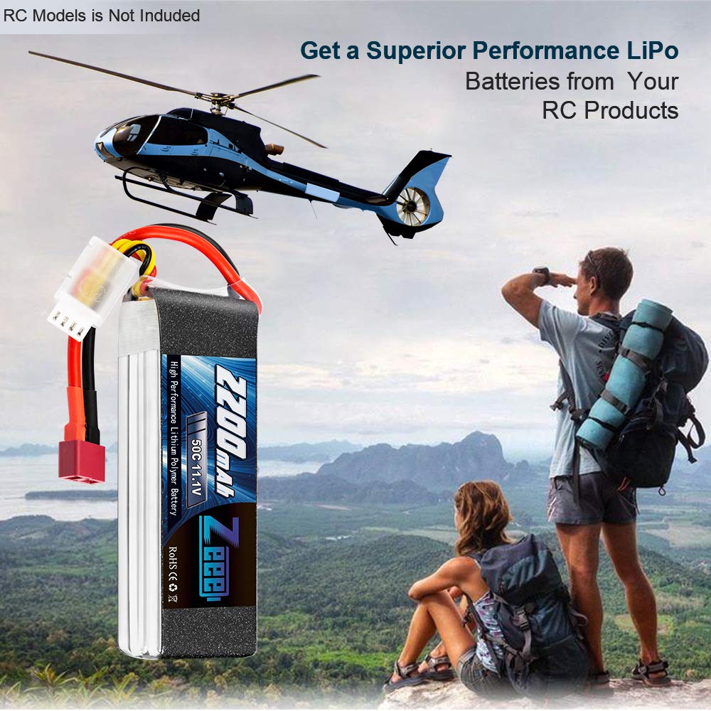 Zeee 3S Lipo Akumulator 11.1V 50C 2200mAh RC Akumulator ze złączem Deans T dla RC Car Truck Samolot Helikopter Boat RC Hobby (2 paczki)