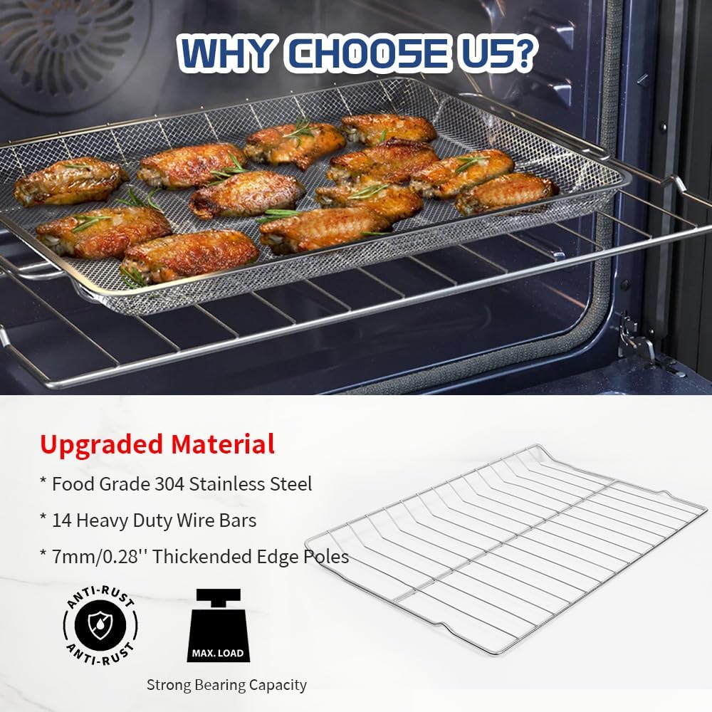 [Upgraded] 304 Stainless Steel Range Oven Rack DG75-01001C for Samsung Range/Stove, Rack-Flat, Replaces DG75-01001A, DG75-01001B, DG75-01001D, 24.7'' x 16.5'' Size, Not Universal