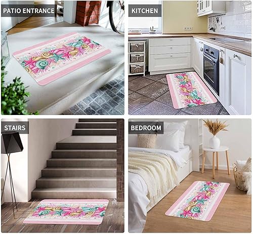 Vista 605 de Tapete de Feliz Navidad, tapete antideslizante para puerta delantera, baño, cocina, dormitorio, patio, entrada, 16 x 24 pulgadas, rojo, negro y verde