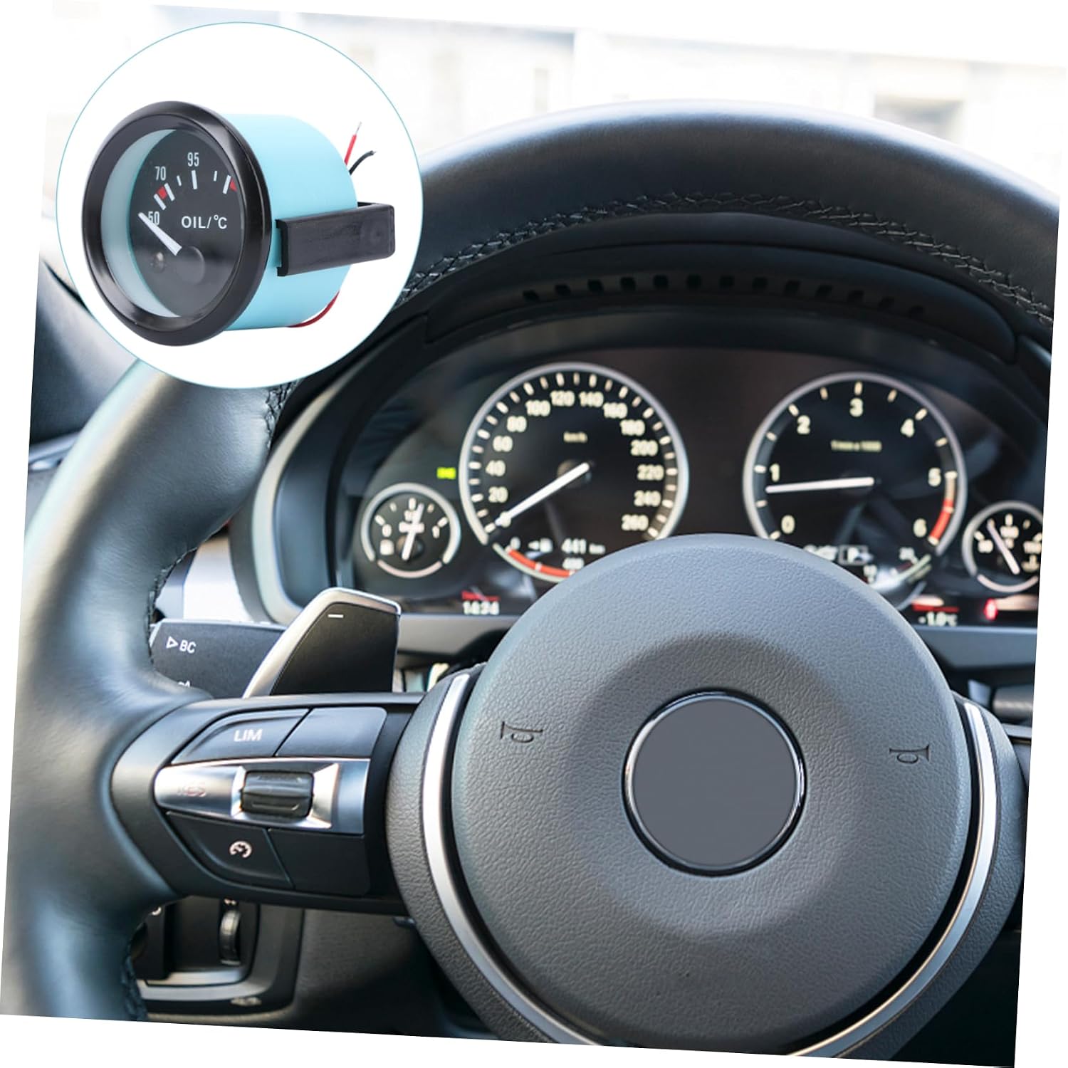 Temperature Gauge with Led Light Range Automotive Oil Temperature Measurement Tool with Bracket for Easy Installation