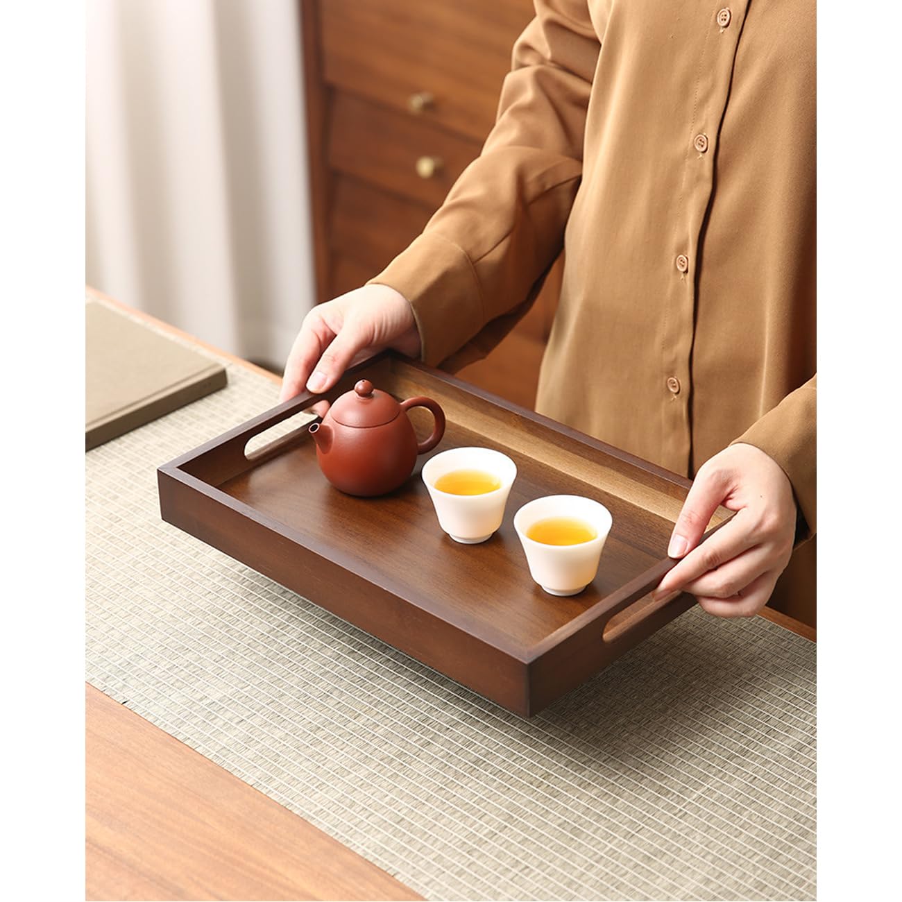 Amazon｜Bltokey トレー トレイ お盆 木製トレー 天然木製 木製 持ち