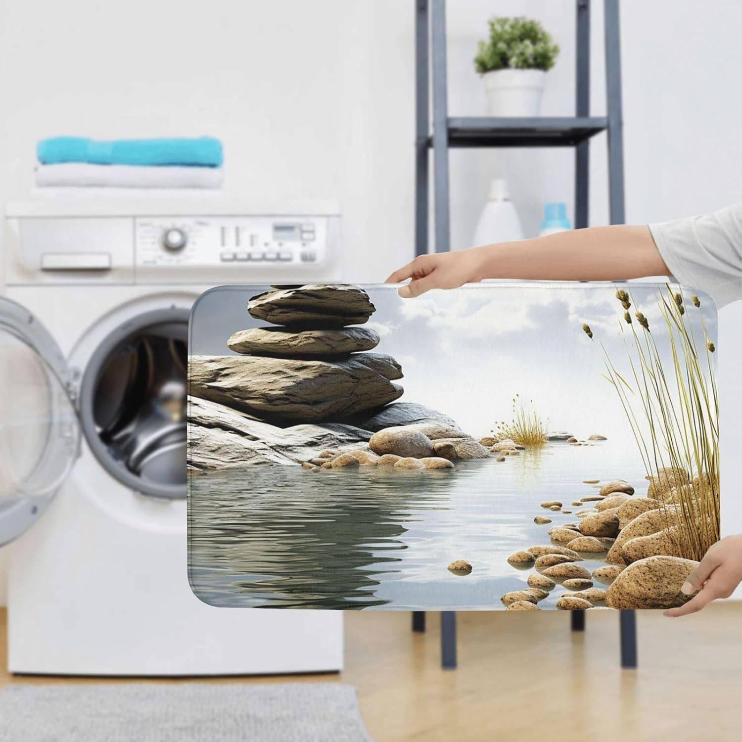 バスルームラグセット 3ピース吸収バスマット バスルーム用 ノンスリップ U字型輪郭トイレラグ ピエールフロアマット 洗えるシャワー