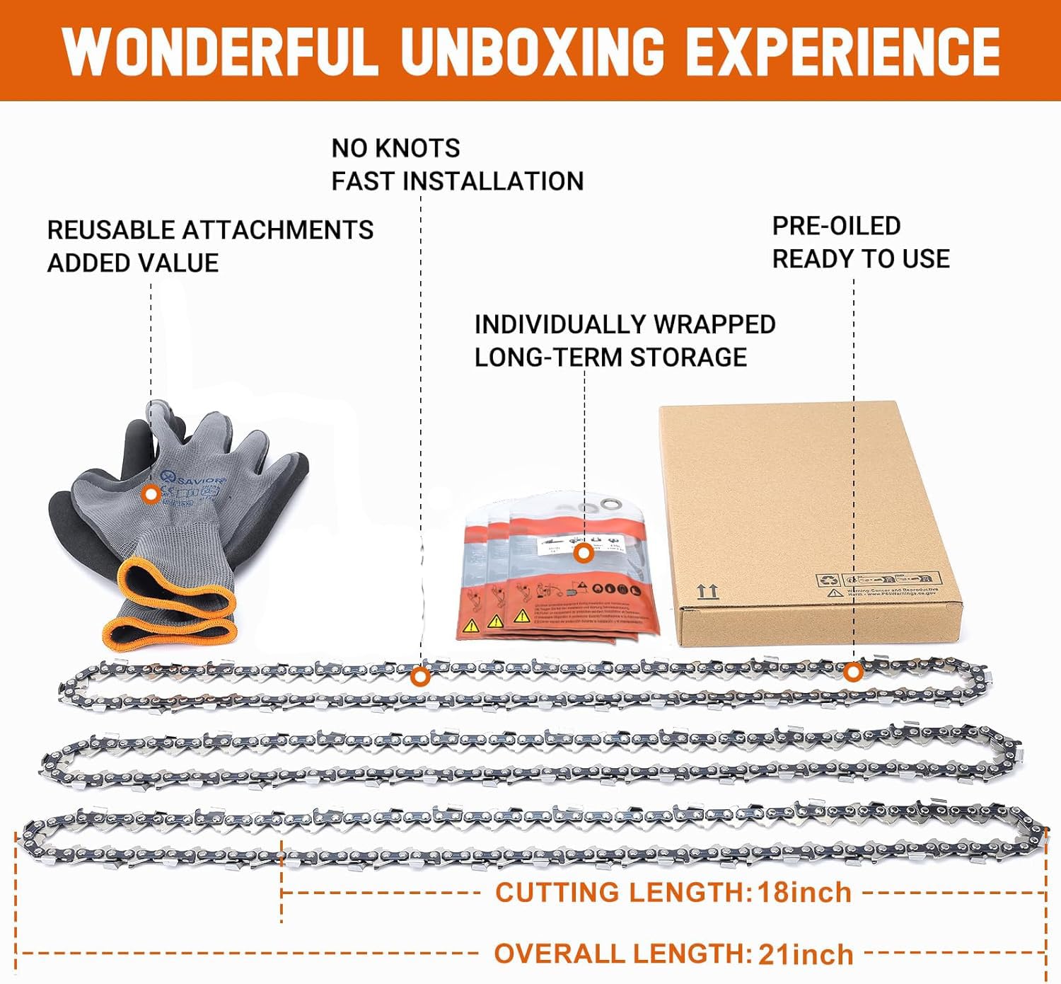 Amazon.com: Savior 3Pack 18 Inch Chainsaw Chain .325