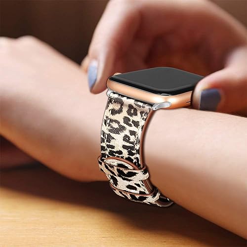 Miniatura 3 de FINTIE Correas compatibles con Apple Watch, correa de repuesto de cuero genuino para iWatch