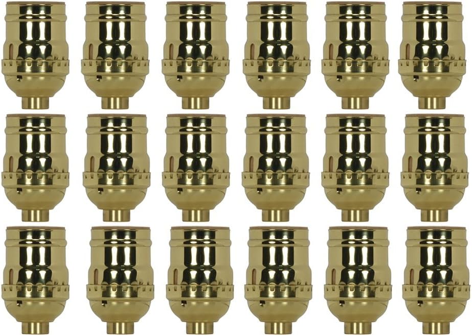 AAF Medium Base Light Socket Keyless, Polished Brass, Pack of 18