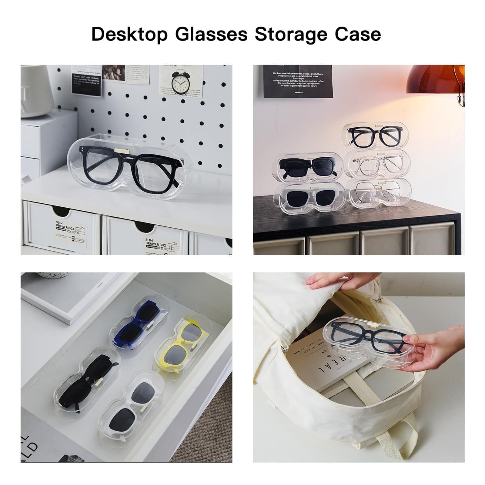 Brillenbox Vielseitig 6er-Pack Transparenter Sonnenbrillen-Organizer Zur Wandmontage Oder Als Tischständer Sonnenbrillen Aufbewahrung