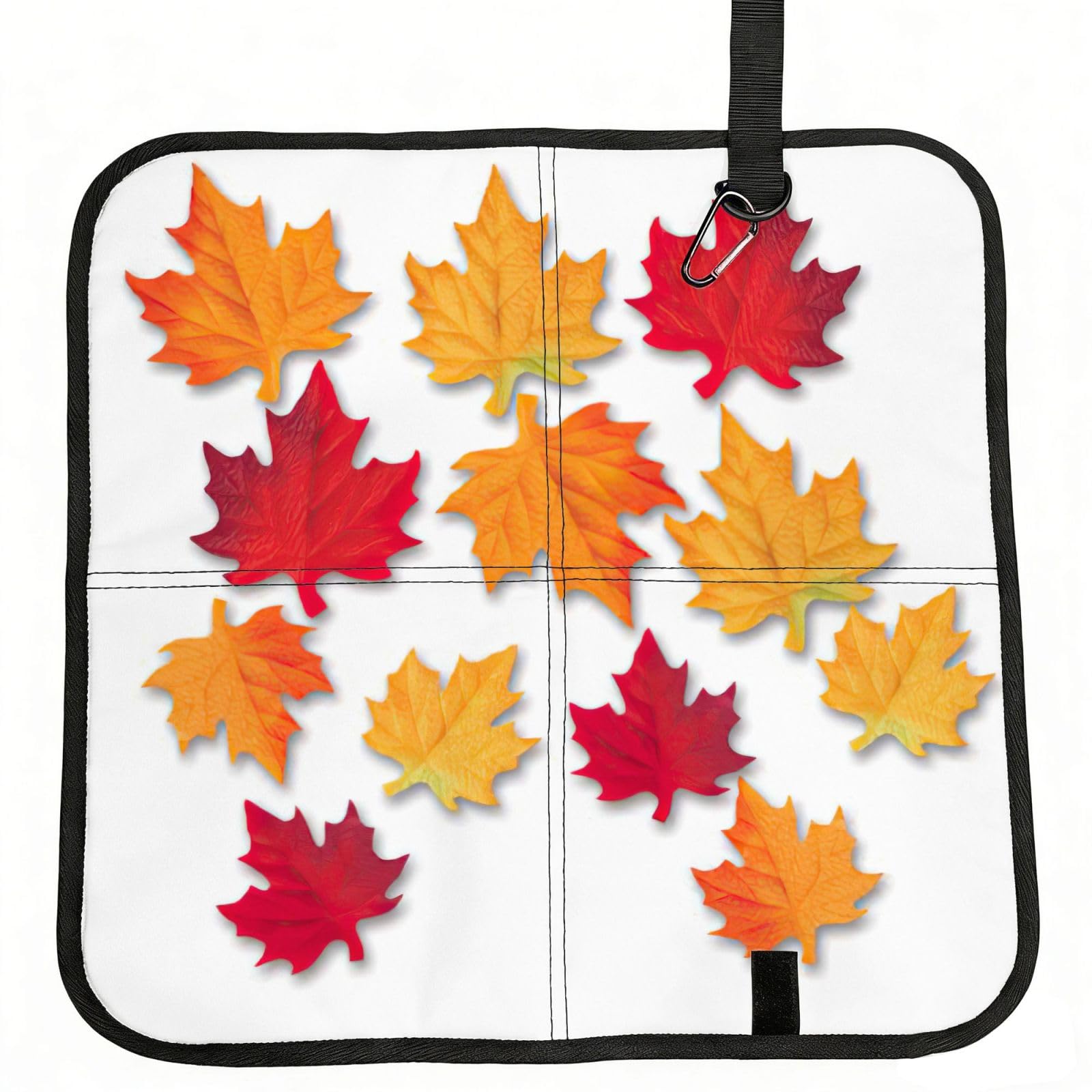 SDEGTHO Autumn leaves Printed Foldable Seat Pad with Closure, Lightweight Cushion for Airplane Travel Camping