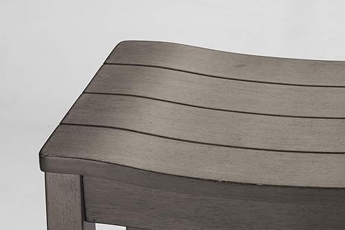 Miniatura 4 de Hillsdale Furniture Fiddler - Taburete de bar sin espalda, color gris envejecido