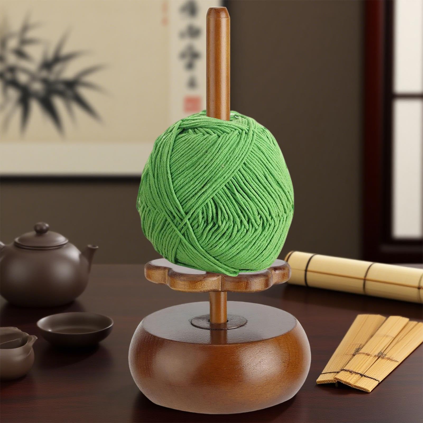 Portaalambre para gancho, Bobinadora magnética de madera para almacenamiento de lana de punto | Soporte para gancho y accesorios - Mujeres adultas Principiantes