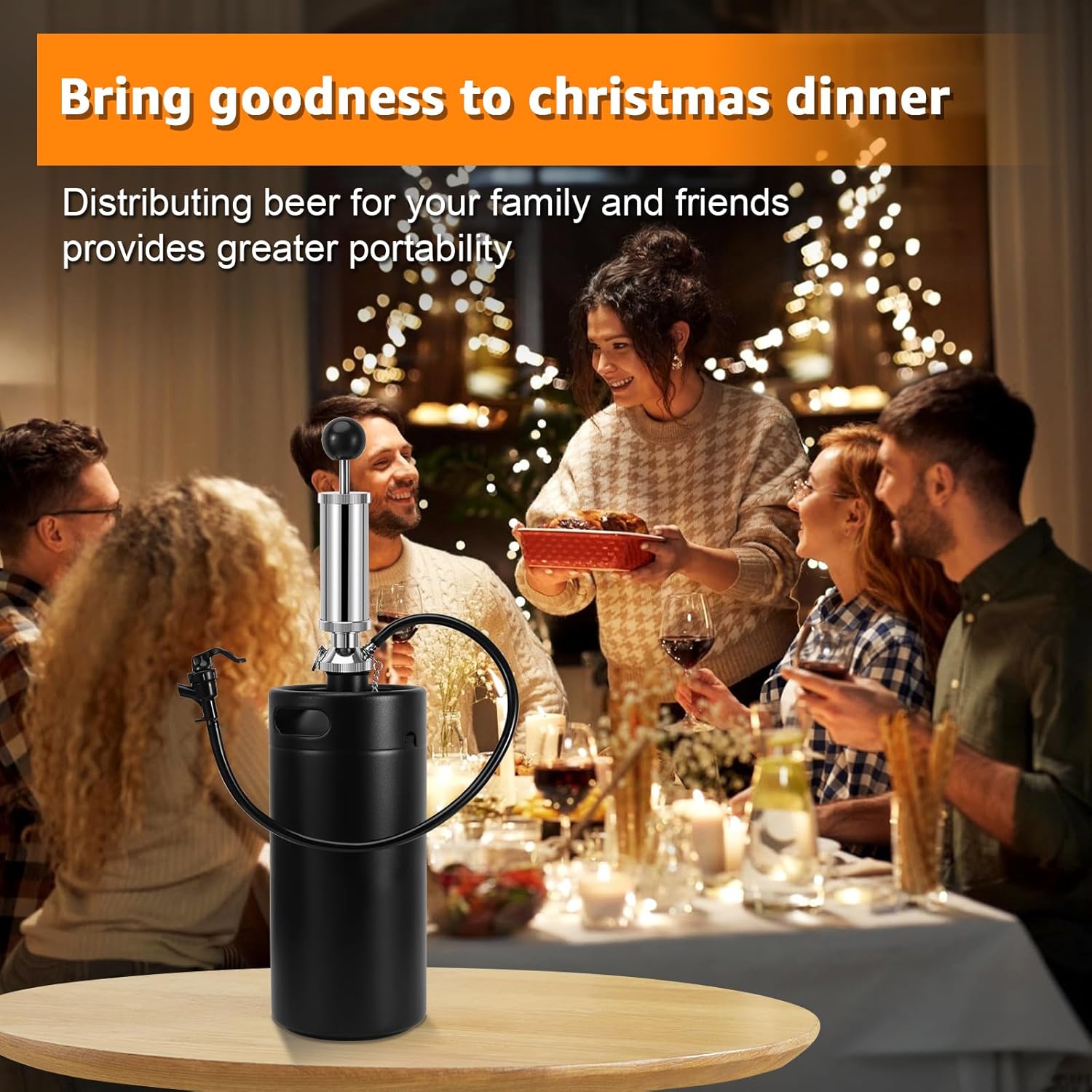 128oz Beer Growler Tap System & New 4 Inch Beer Keg Tap，Stainless 3.6L Mini Keg Growler Draft Beer Dispenser for Home Brewing Party Picnic