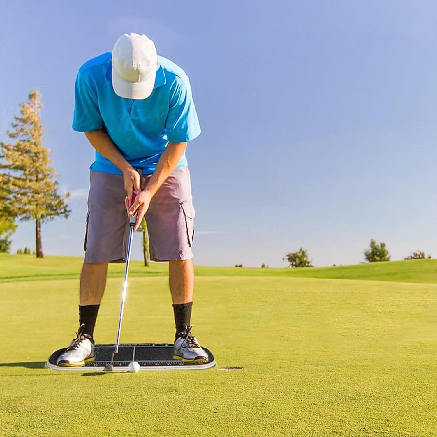 XJBTBA Płyta dociskowa do golfa, pomoc do treningu golfowego do ćwiczeń w pomieszczeniu, pomoc do trenera swingu golfowego akcesoria golfowe korekta wyrównania deska do gry w golfa