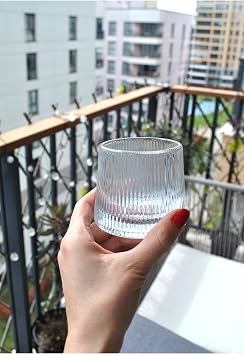 3 Adet Cam Viski Kokteyl Bardağı Kadehi 360 Dönen Kristal Görünümlü Cam Bardak 170ml