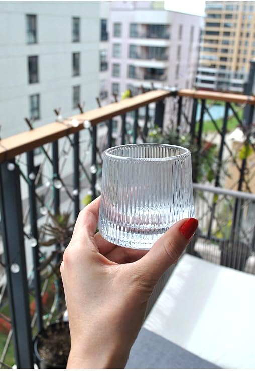 3 Adet Cam Viski Kokteyl Bardağı Kadehi 360 Dönen Kristal Görünümlü Cam Bardak 170ml