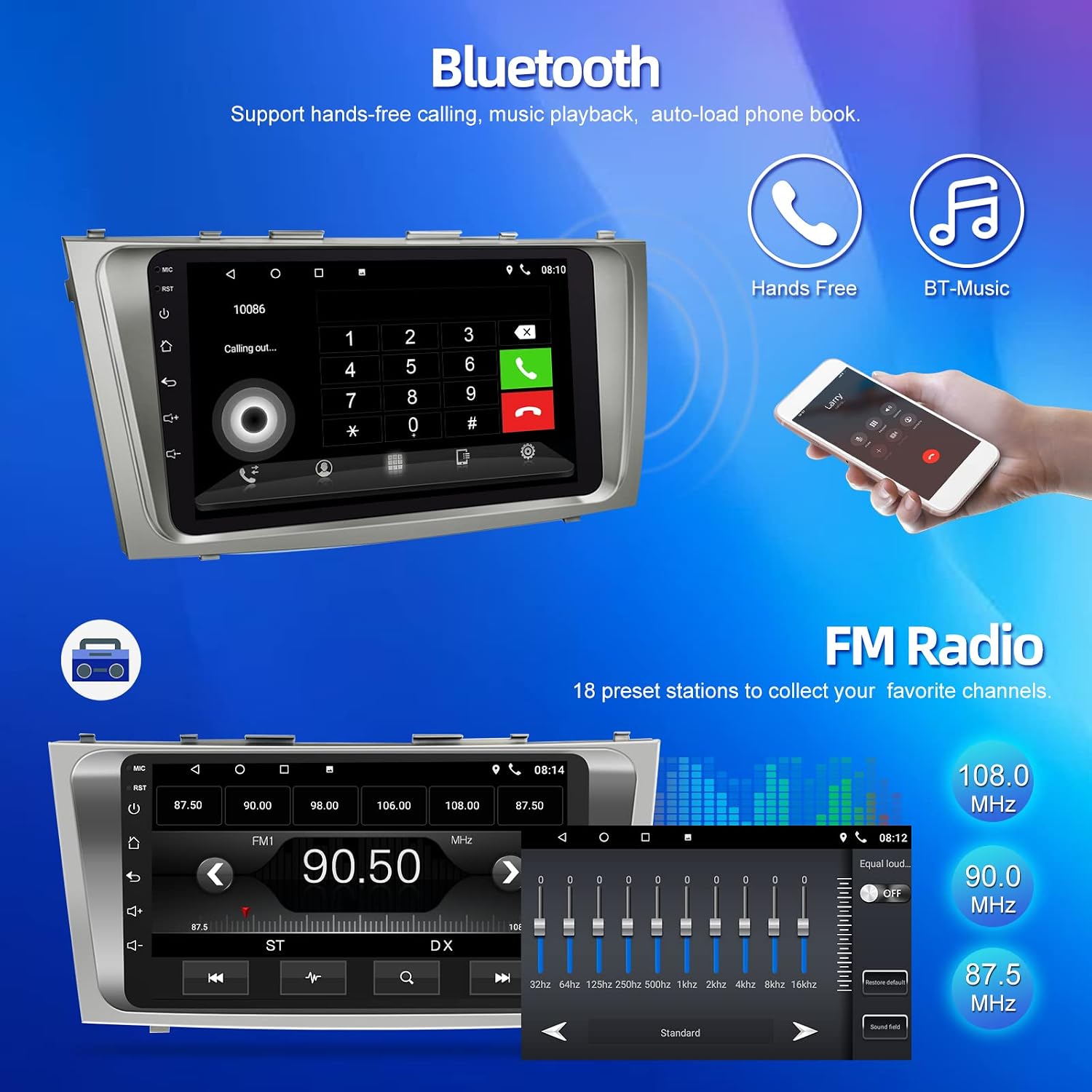 2g32g android 11 carplay car stereo for toyota camry 2007 2008 2009 2010 2011 9 inch touch screen android auto bluetooth gps navigation wifi swc fm