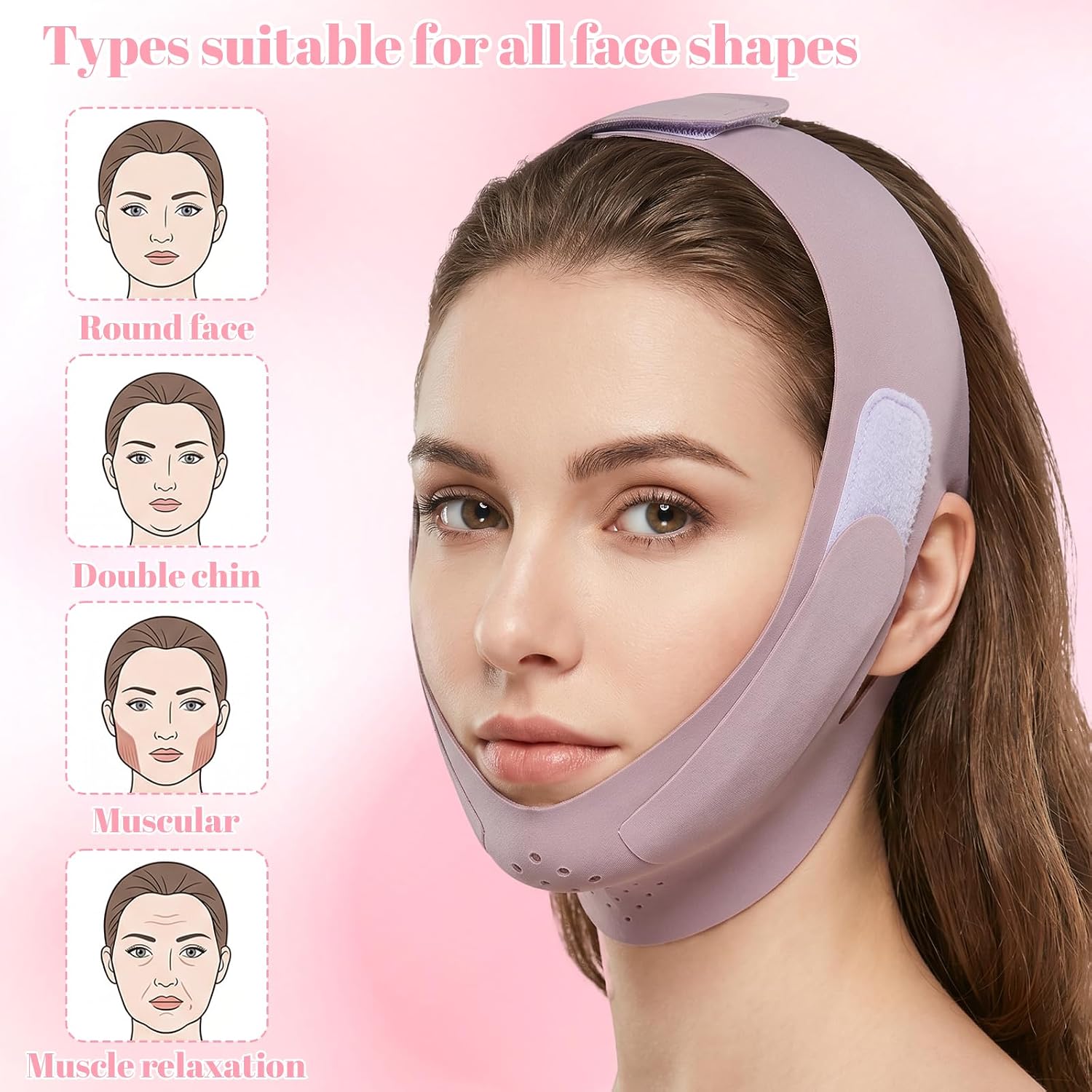 Face Lift Mask V Line Jawline Shaper Face Shaper Strap Double Chin Reducer Facelift Compression Garment for Women
