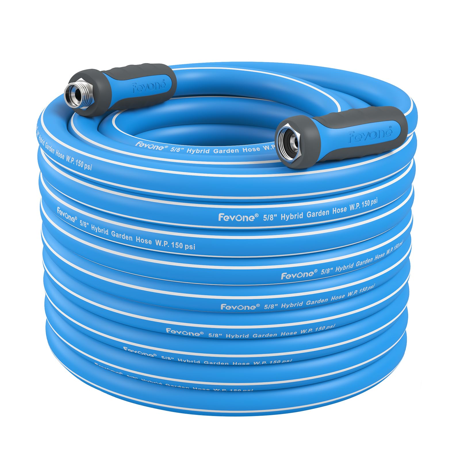 Fevone Garden Hose 80 ft., Lightweight Hybrid Water Hose, Flexible and Durable, Leak-Free Connections