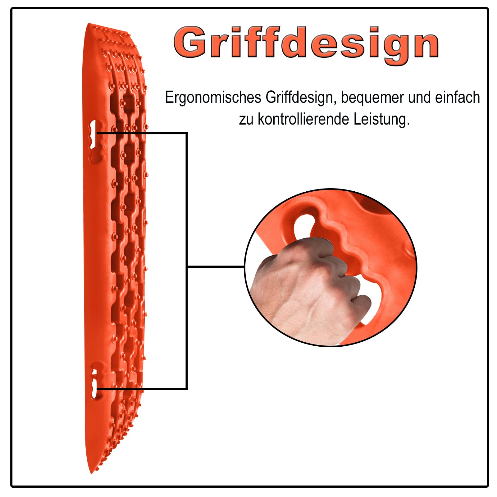 ACXIN 2 Stück Sandbleche Anfahrhilfe – 10T Offroad Recovery Boards Traktionsmatten Traktionshilfe Gripmatten – Offroad Zubehör Reifenleiter für PKW, LKW, Geländewagen, Wohnmobil, Orange