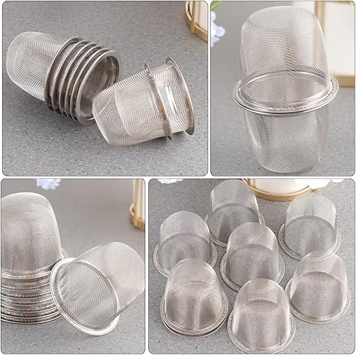 Miniatura 9 de Operitacx 10 unids Teapot Filter Liner Tea Brewer for Loose Tea Mesh Tea Filter Coffee Filters Loose Tea Steeper Metal Tea Infuser Tea Mesh Strainer