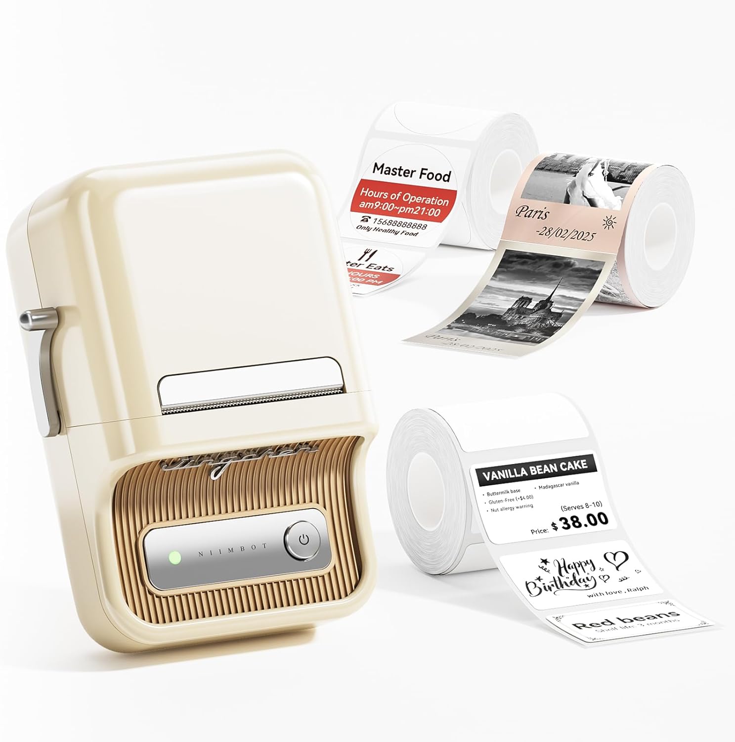 NIIMBOT B21 Pro Label Maker with 3 Roll Labels, 300DPI HD Thermal Printer