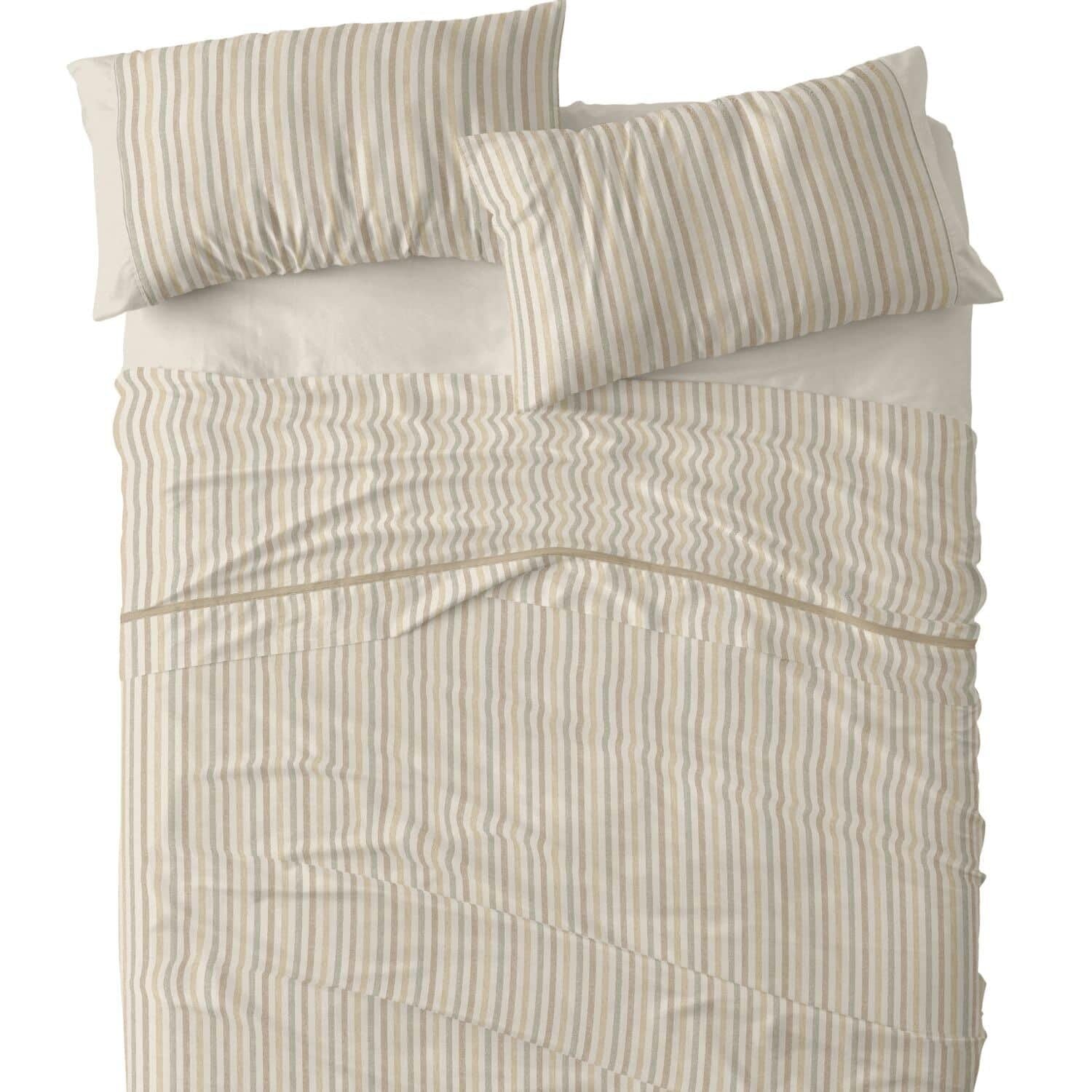 Burrito Blanco | Juego de sábanas Algodón | Cama de 90cm. (+Medidas Disponibles) | Diseño 628 | Color Camel (90x190/200cm.)