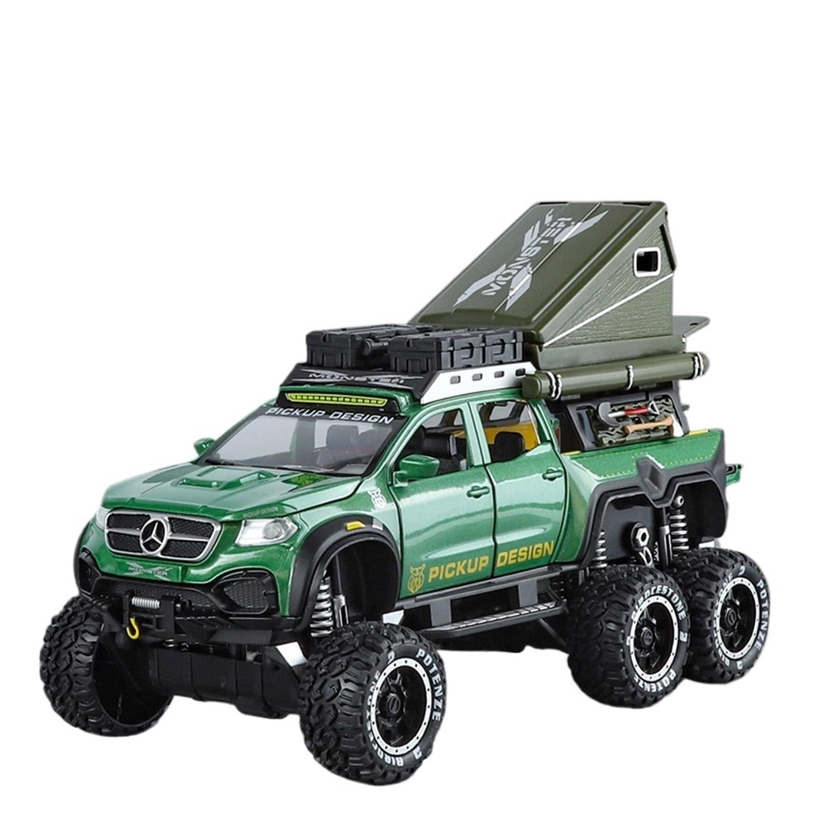 Metallo Scala Replica 1 24 Per Mercedes-Benz Pickup Truck RV Modello Campeggio Esterno Fuoristrada Adulto Miniatura Hobby Veicoli Giochi Set