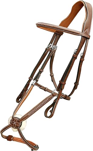 Miniatura 3 de Exion Jumping Horse Bridle - Figura 8 cosida de diseñador con varillas de goma y hebillas SS