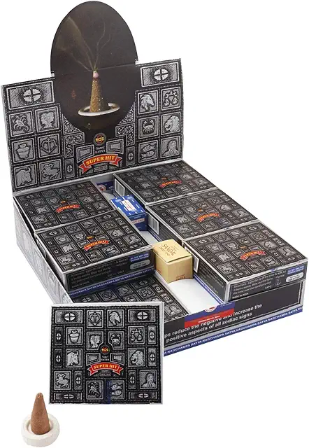 Conos de Incienso Satya Super Hit Dhoop - Pack 120 Conos con Quemador