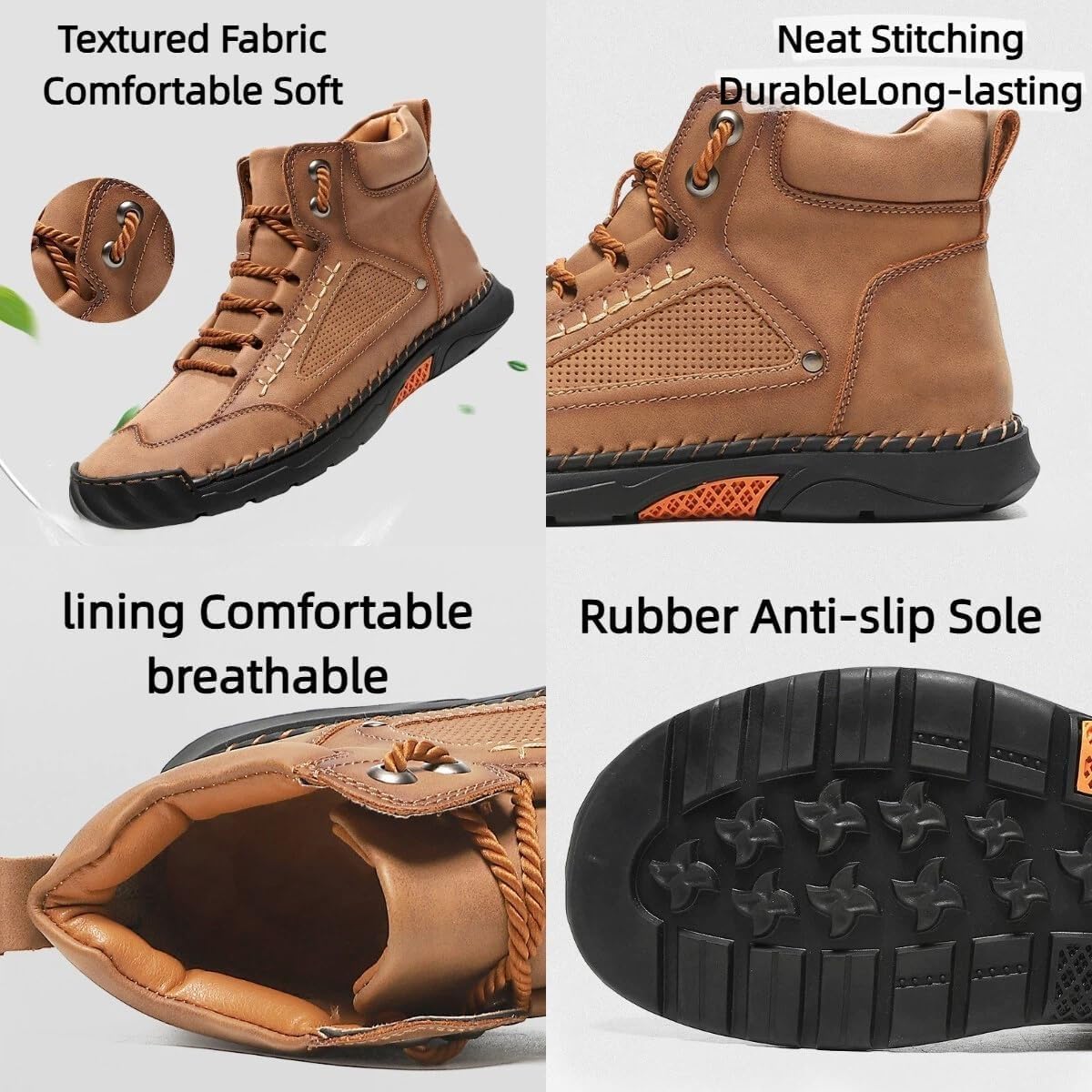 Zapatos ortopédicos de cuero hechos a mano para mujer, cómodos, antideslizantes, con soporte de arco para mujer, impermeables, zapatos de senderismo al aire libre, zapatos ortopédicos suaves para