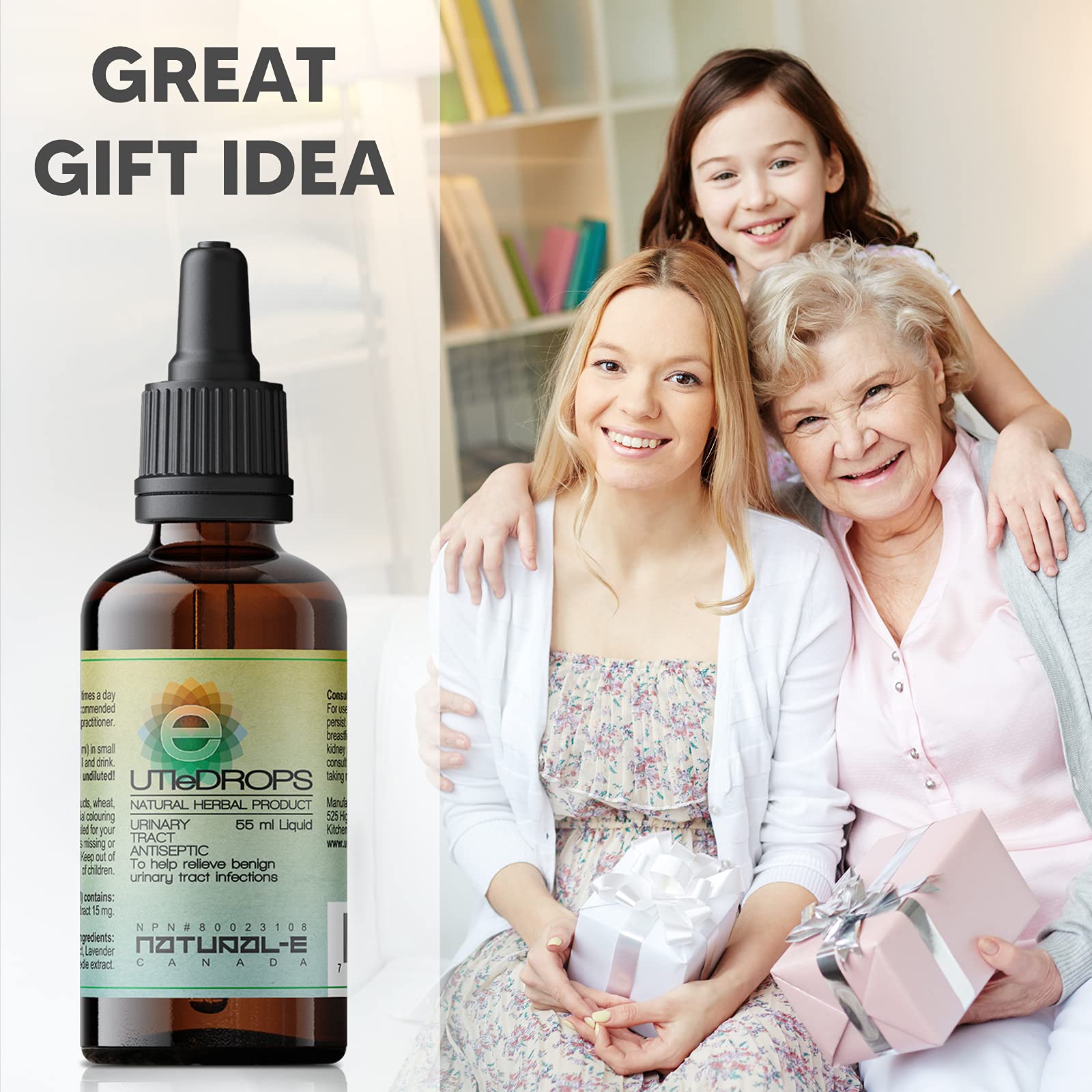 UTI E-Drops Tratamiento Natural para la Infección del Tracto Urinario. Elimina con Rapidez Ardor Picazón y Malestar de Infección de Orina. Concentración del Extracto de Enebro Eficaz Contra Bacterias