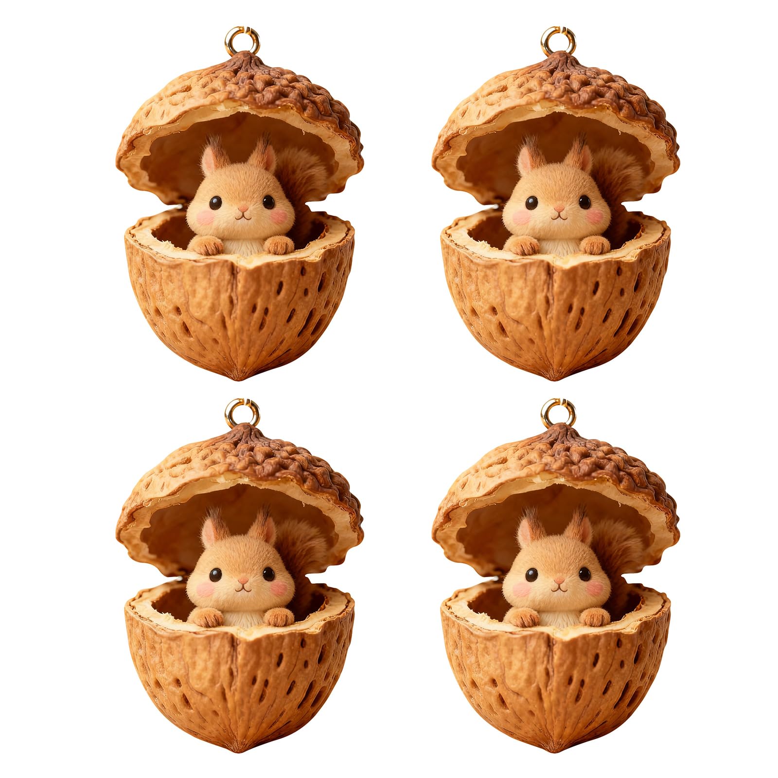 hogtnd 4 Pieces Acrylic Pine Cones Animal Ornament, Shatterproof Christmas Tree Decoration for Festivals, Vehicle Interiors, Animal Decoration for Vehicle Interiors, Christmas Decoration