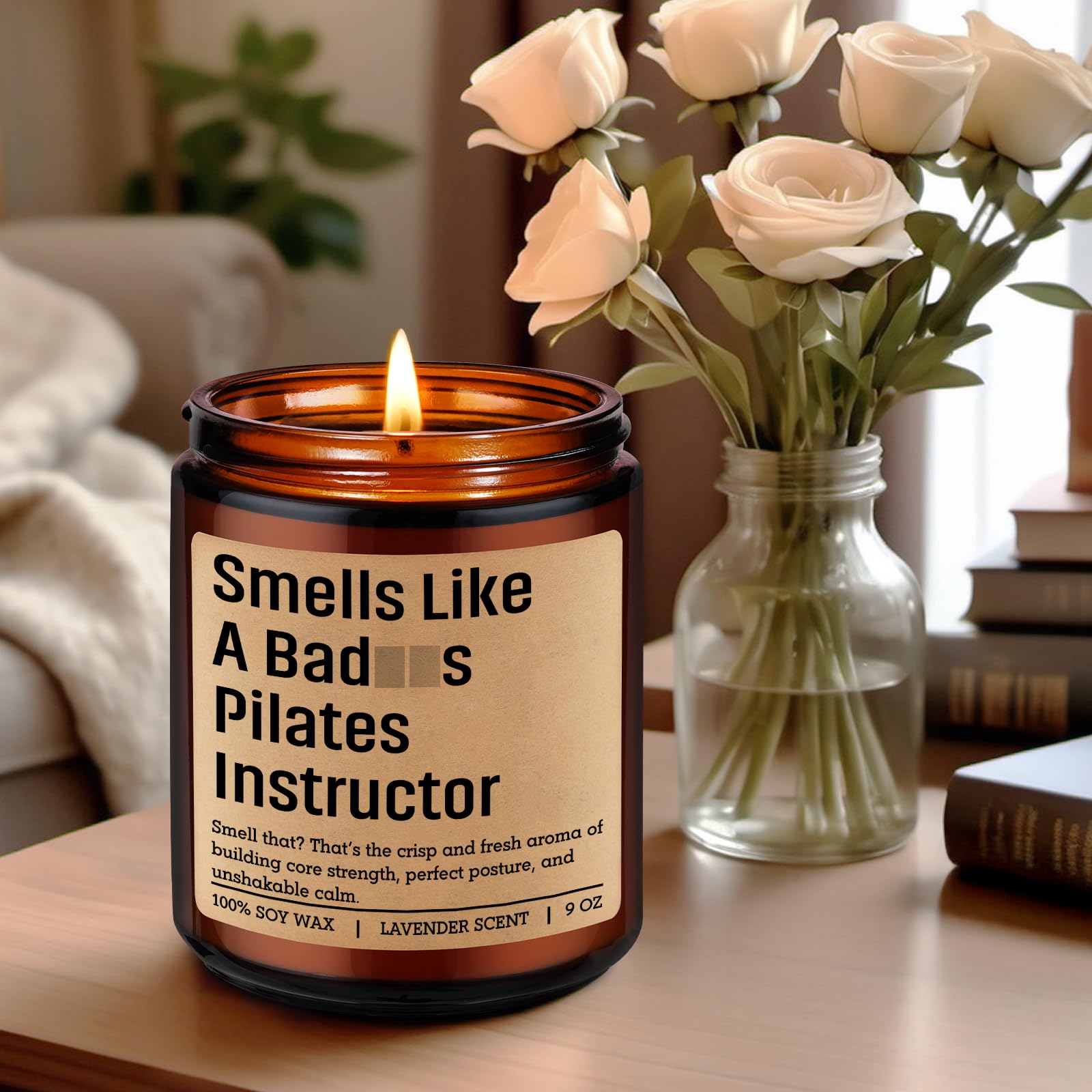 Miracu Candle, Pilates Instructor Gifts, Pilates Day Gifts for Women Men, Funny Gym Workout, Birthday, Mothers, Appreciation Thank You Idea for Reformer Fitness Teacher Lover Friend Mom, Studio Decor