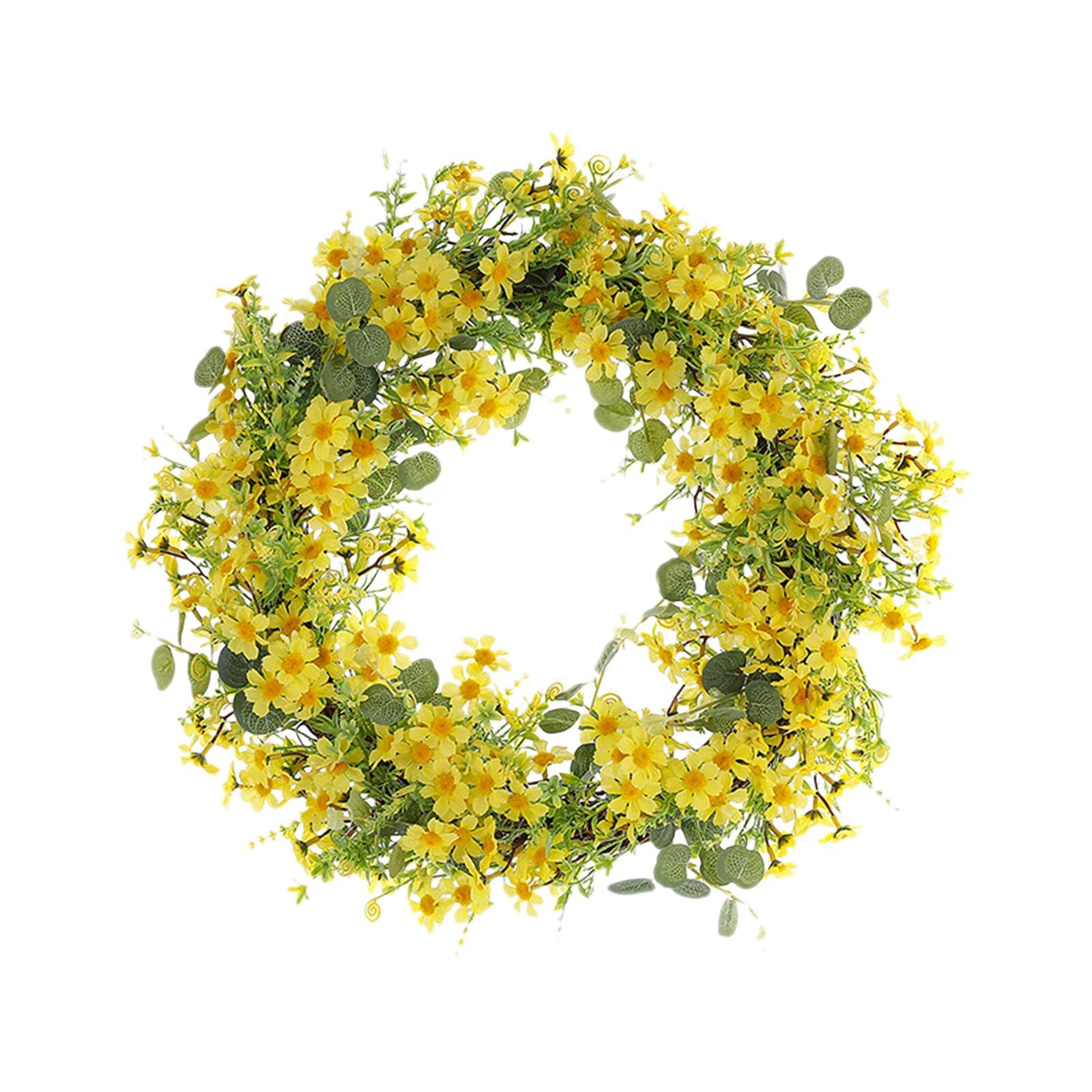 Artificial Flower Wreath Window Ornament for Festival Wedding