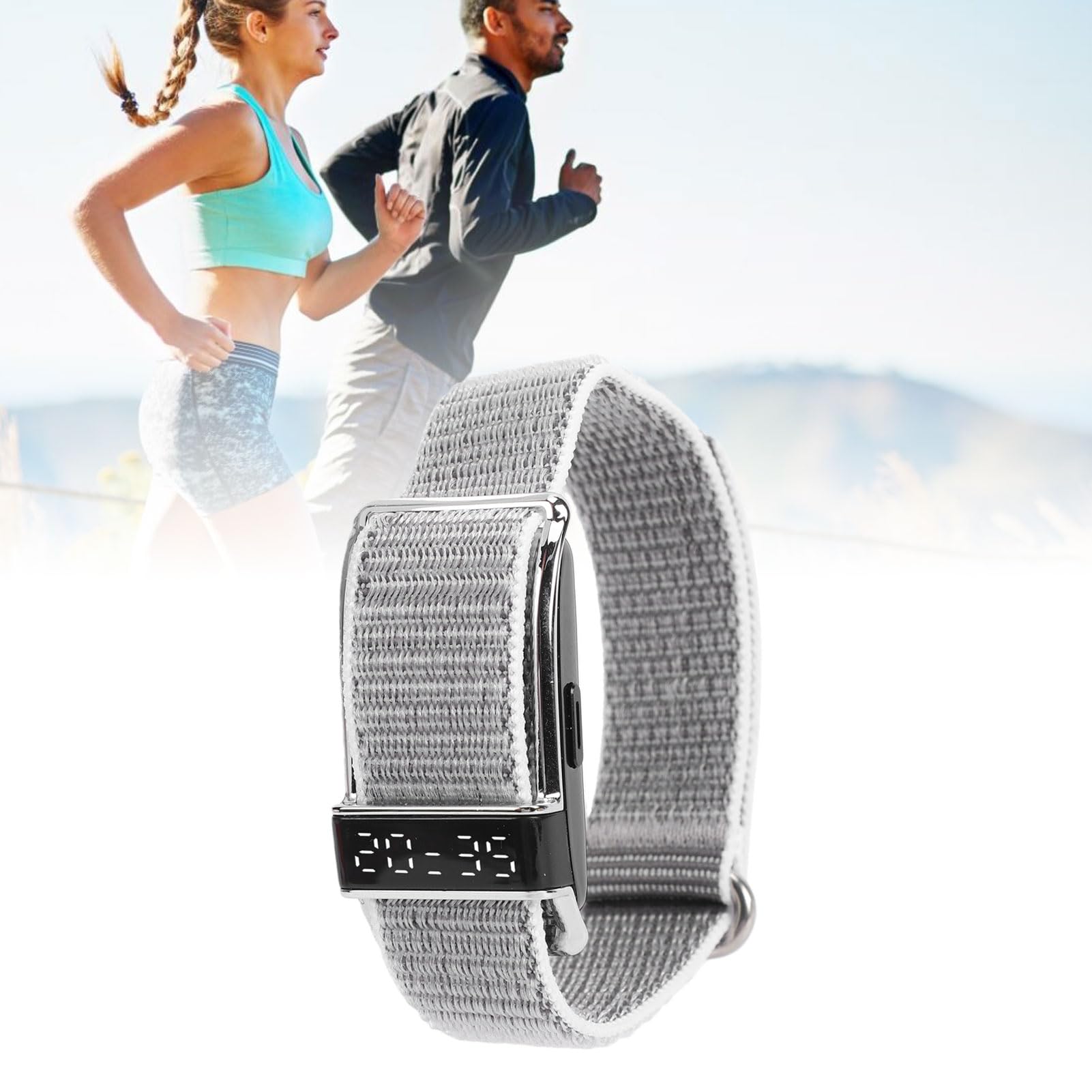 Cryfokt Pulsera Inteligente Rastreador de Ejercicios Elegante, Liviano, Resistente Al Agua para Seguimiento Diario de la Salud y Monitoreo de Actividad Nylon IP68 (Silver)