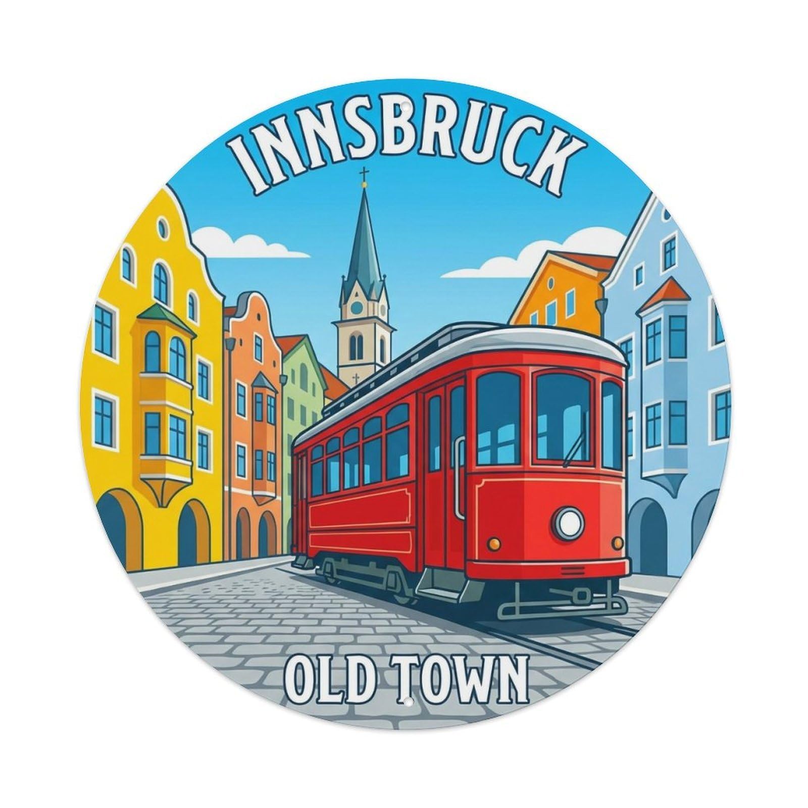 Vintage Travel Innsbruck Austria Sparkling Metal Tin Sign