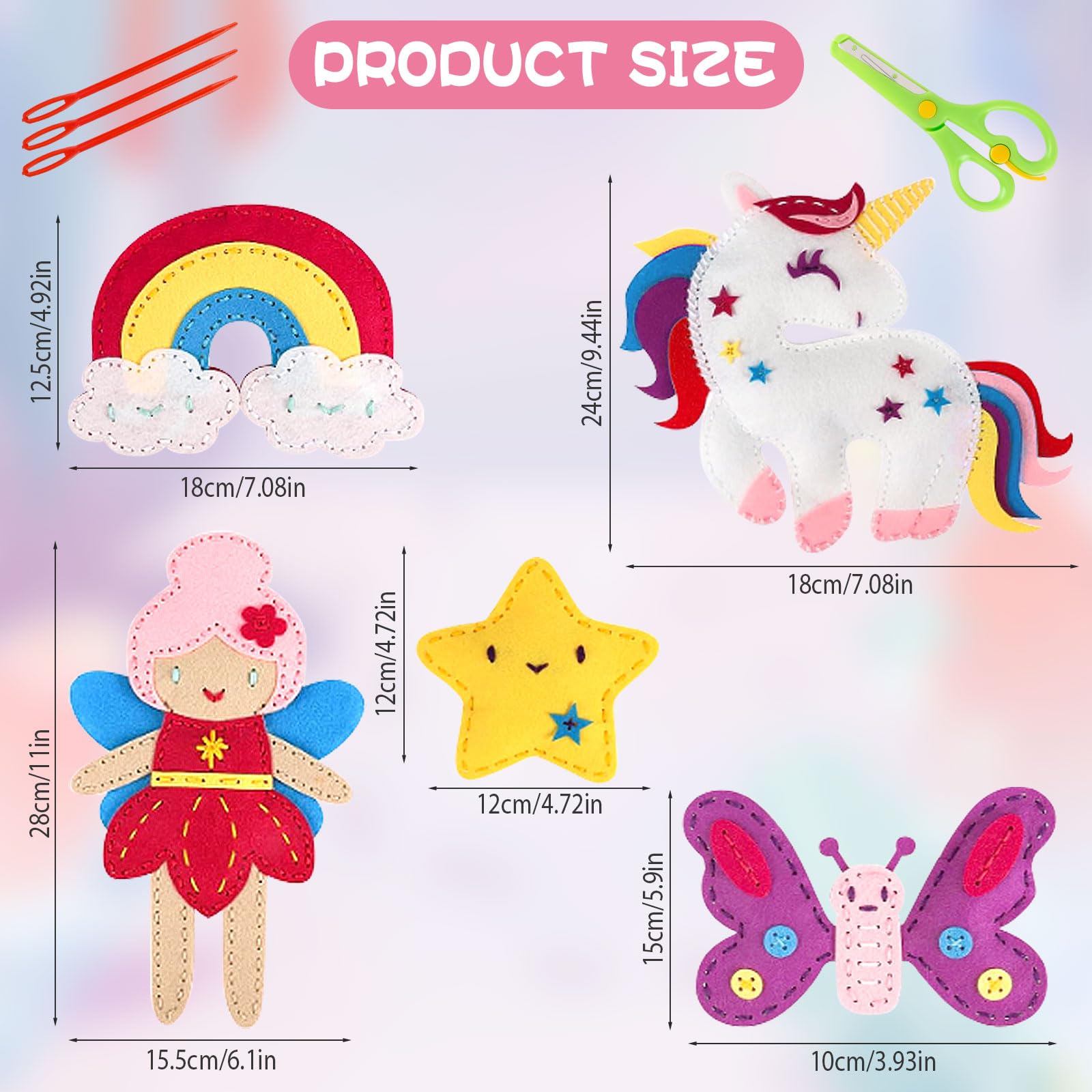 CAUTIOUS Kits De Couture Enfant 5 Styles - Kit Artisanat Feutre Activités Manuelles Éducatives Pour Enfants Débutants