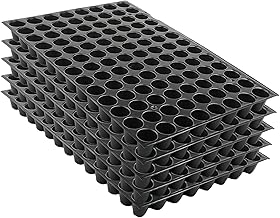 Halsey Germination Seedling Trays - (Black,104 Holes) Germination Trays for Seedling, Nursery Trays for Plants, Reusable Trays for Garden Plantation, 104 Cavities Tray for Seeding (Pack of 5 Trays)