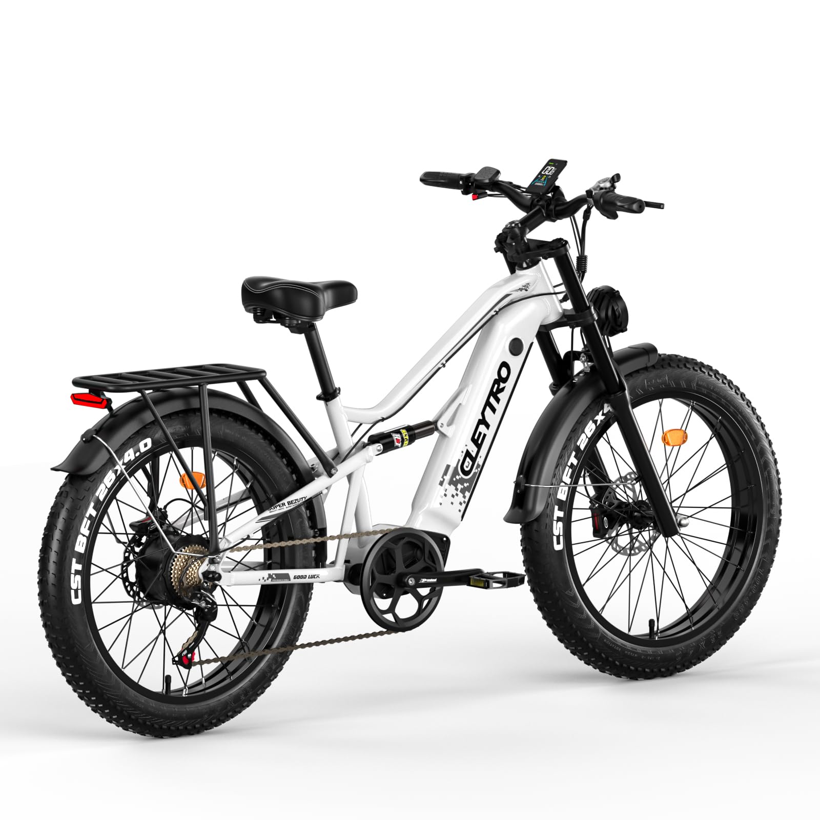 tifgalop Elektrofahrrad für Erwachsene, 26-Zoll-Offroad-Elektrofahrrad, doppelte Stoßdämpfung, 7 Gänge, 48V 18Ah Lithiumbatterie, Reichweite bis zu 45–90 Kilometer