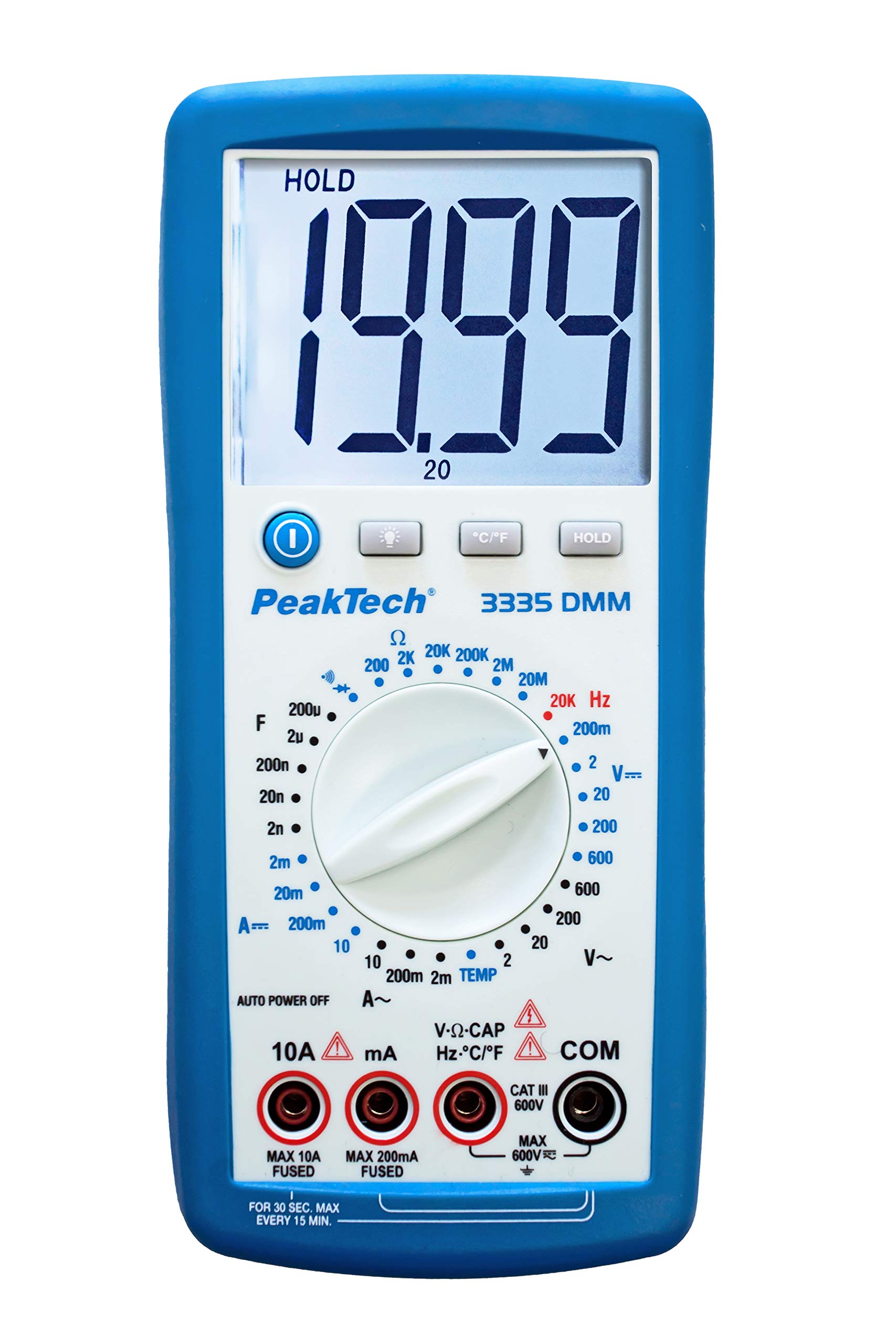 PeakTech P 3335 - Multimetr Cyfrowy ~ 2.000 zliczeń ~ 600V AC/DC ~ 10A AC/DC - zakres pomiarowy