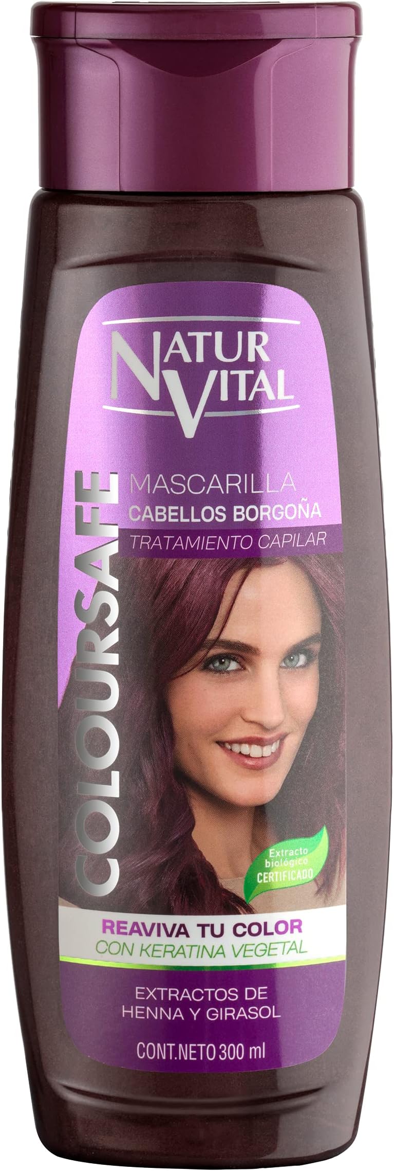 Burgundy for Red Hair Refresher Coloursafe Hair Mask 300 ml. No Parabens,Organic Certified Extract